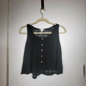 Black tank top with lace back